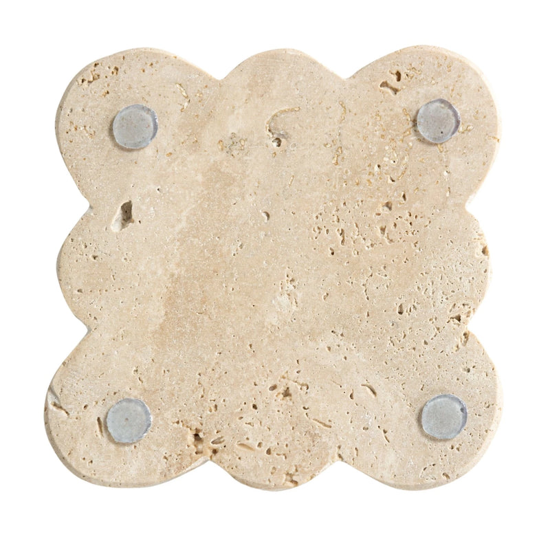 Travertine Coasters w/ Scalloped Edge