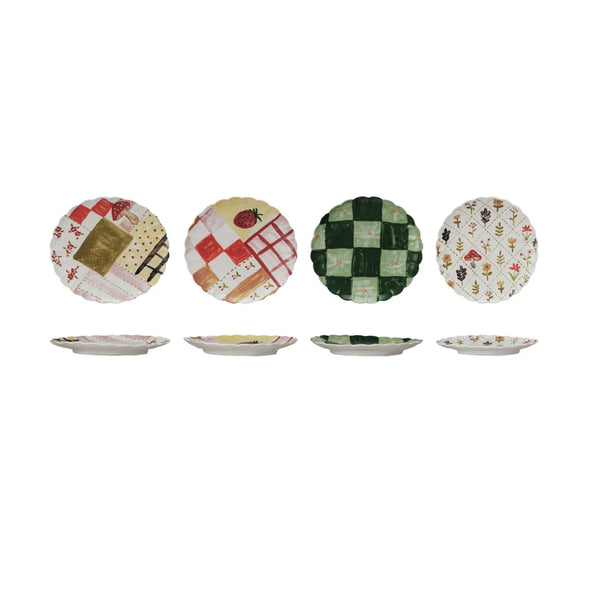 Holiday Round Stoneware Plate
