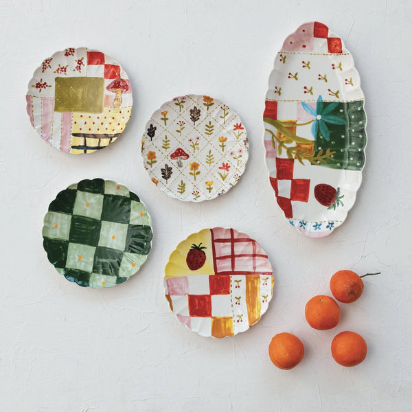 Holiday Round Stoneware Plate
